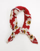 Essential Summer Scarf with large-scale cream floral print on a deep red field