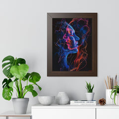 Annetude Posters Collection featuring a striking dual face abstract art print framed on a modern wall.