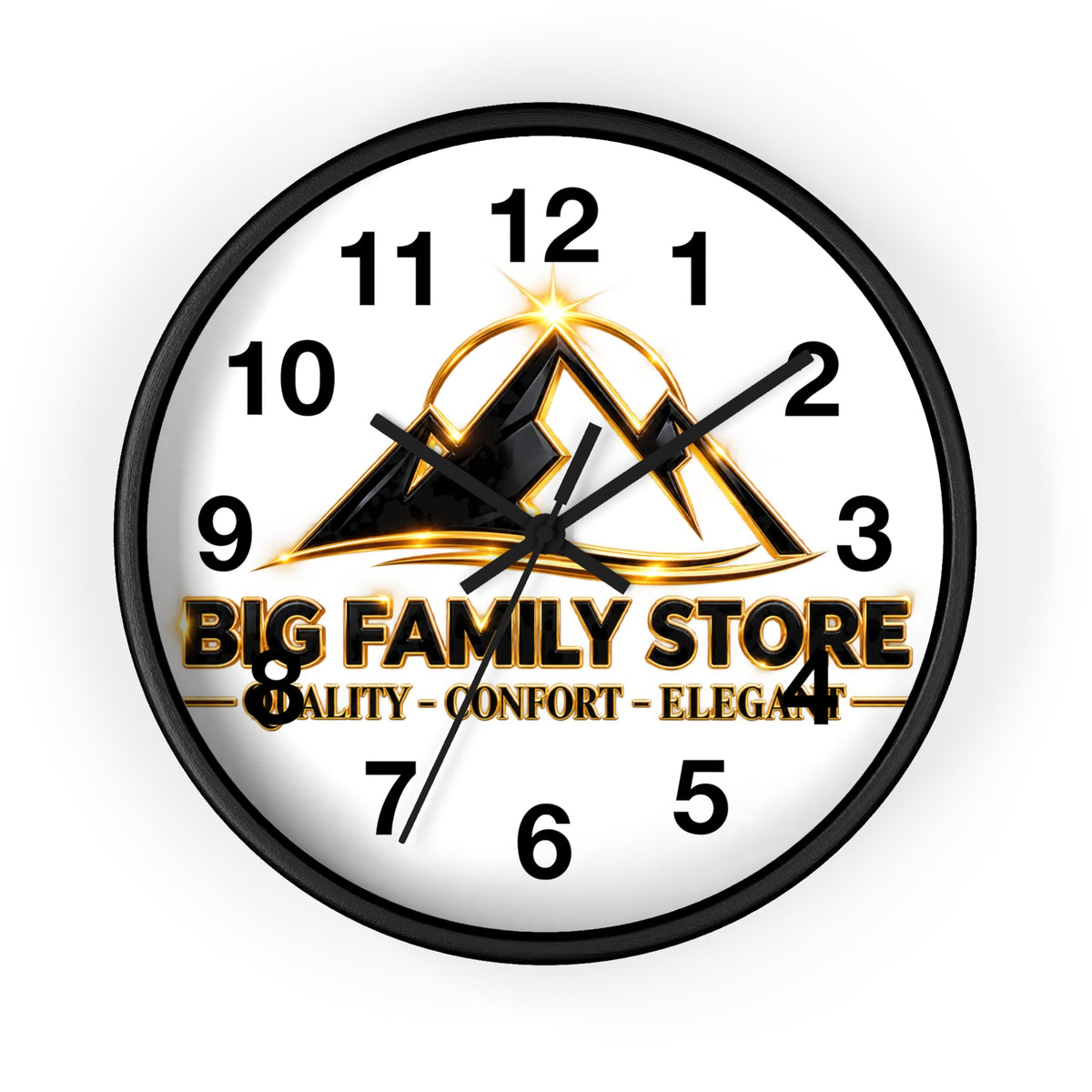 Big Family Store Logo Wall Clock — Elegant Branded Home Clock
