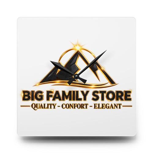Acrylic Wall Clock — Branded 'Big Family Store' Logo Decorative Clock