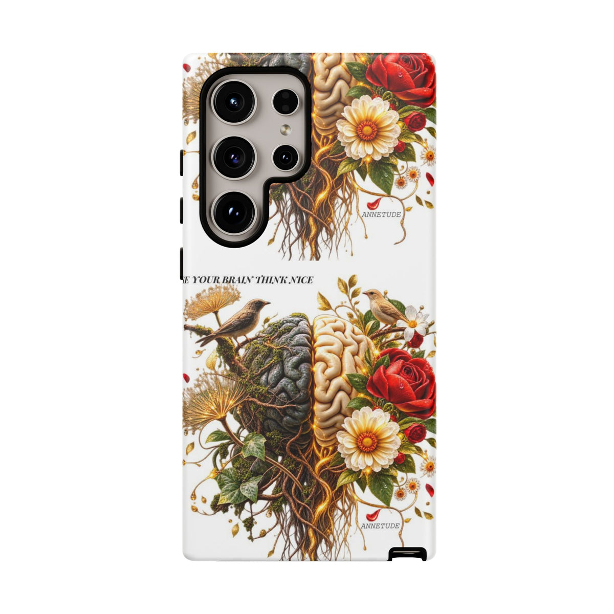 Phone Case — Floral Brain Illustration Protective Cover