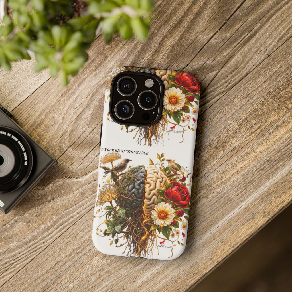 Phone Case — Floral Brain Illustration Protective Cover