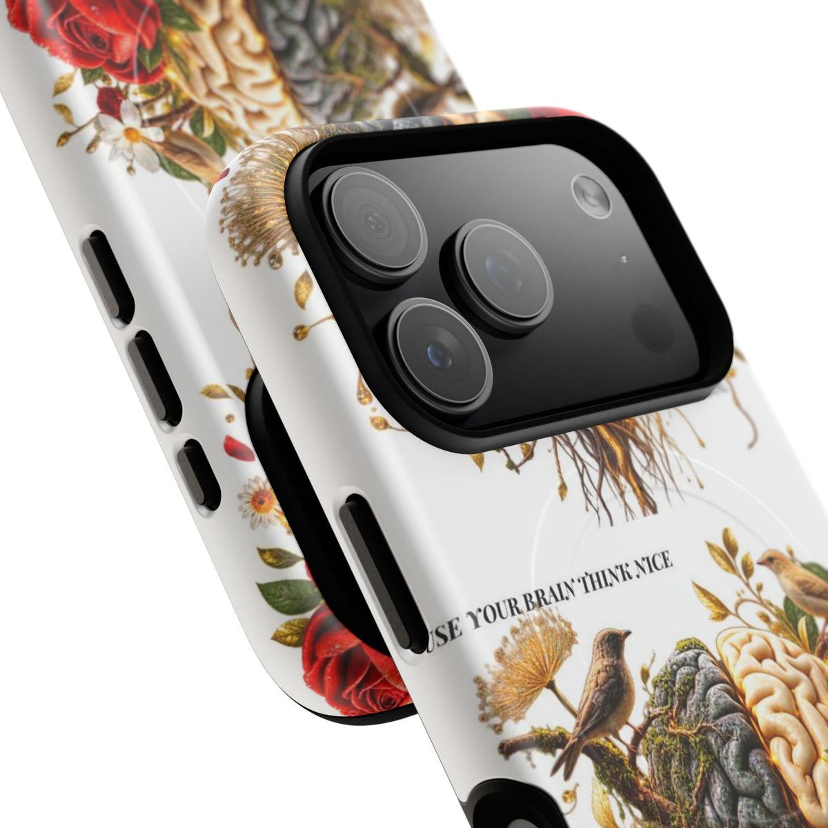 Phone Case — 'Use Your Brainy Think, Son' Floral Brain Magnetic Case