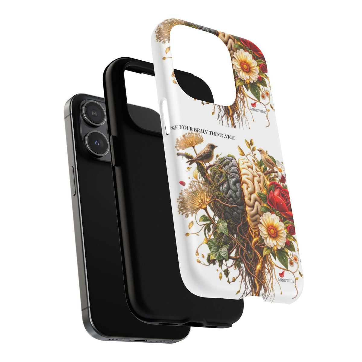 Phone Case — 'Use Your Brainy Think, Son' Floral Brain Magnetic Case