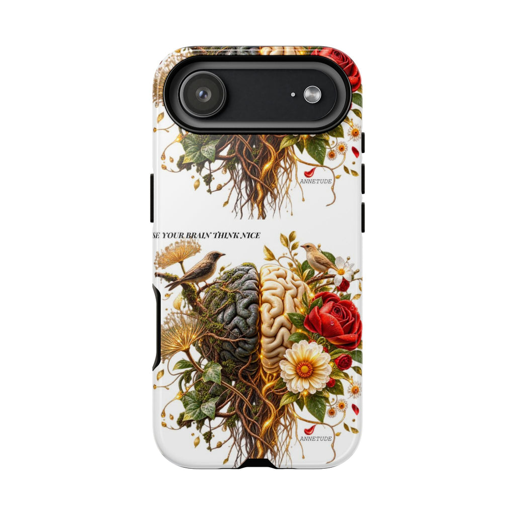 Phone Case — Floral Brain Illustration Protective Cover