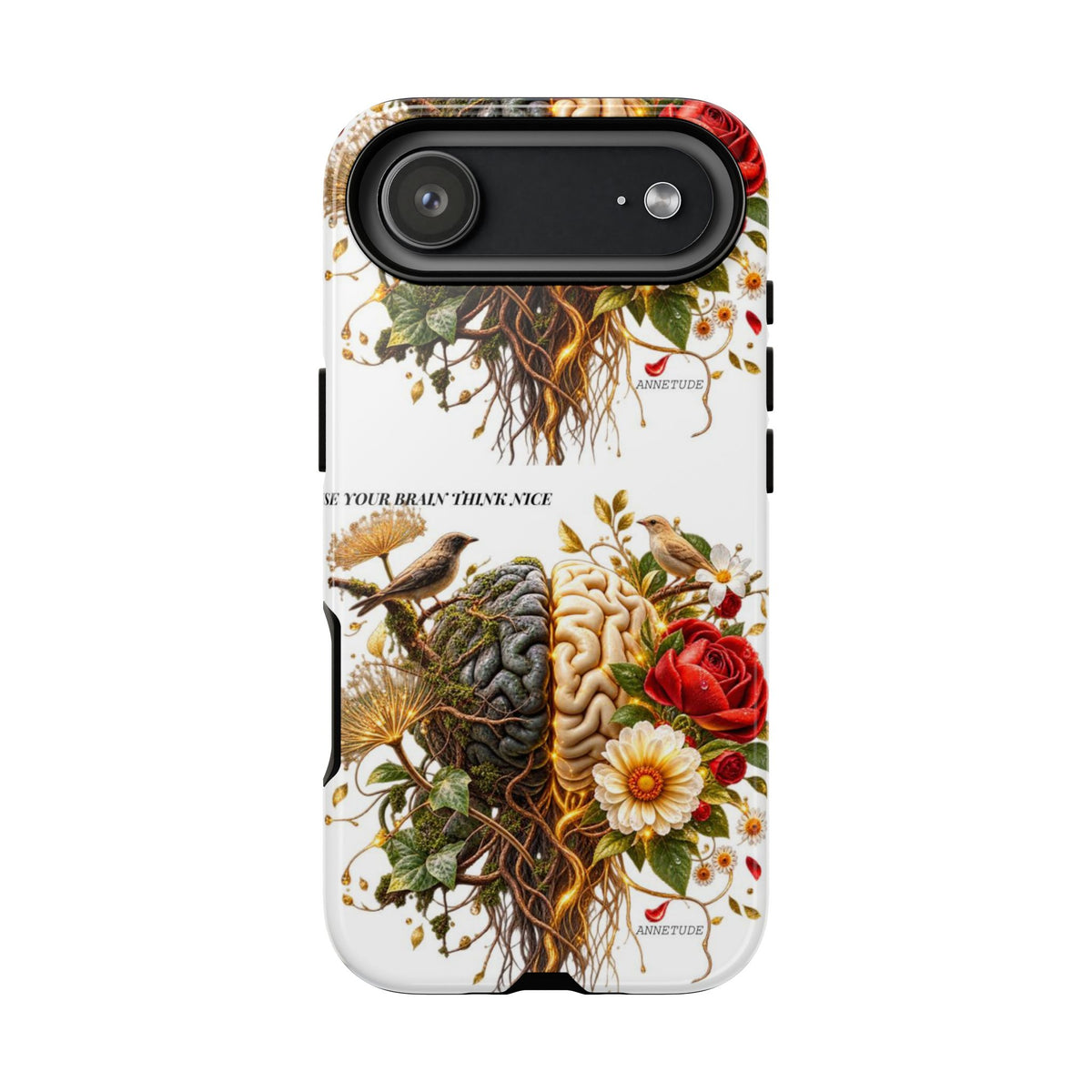 Phone Case — Floral Brain Illustration Protective Cover
