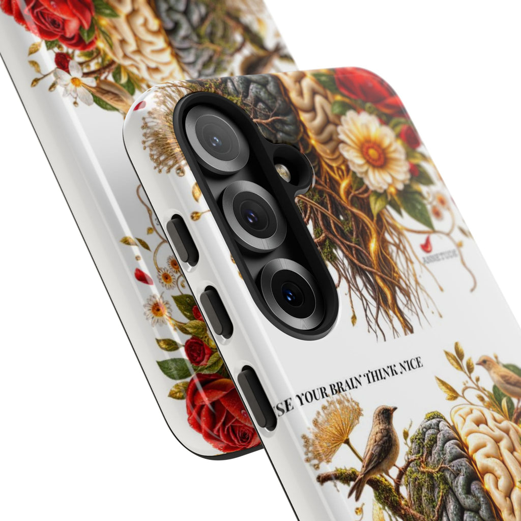 Phone Case — Floral Brain Illustration Protective Cover