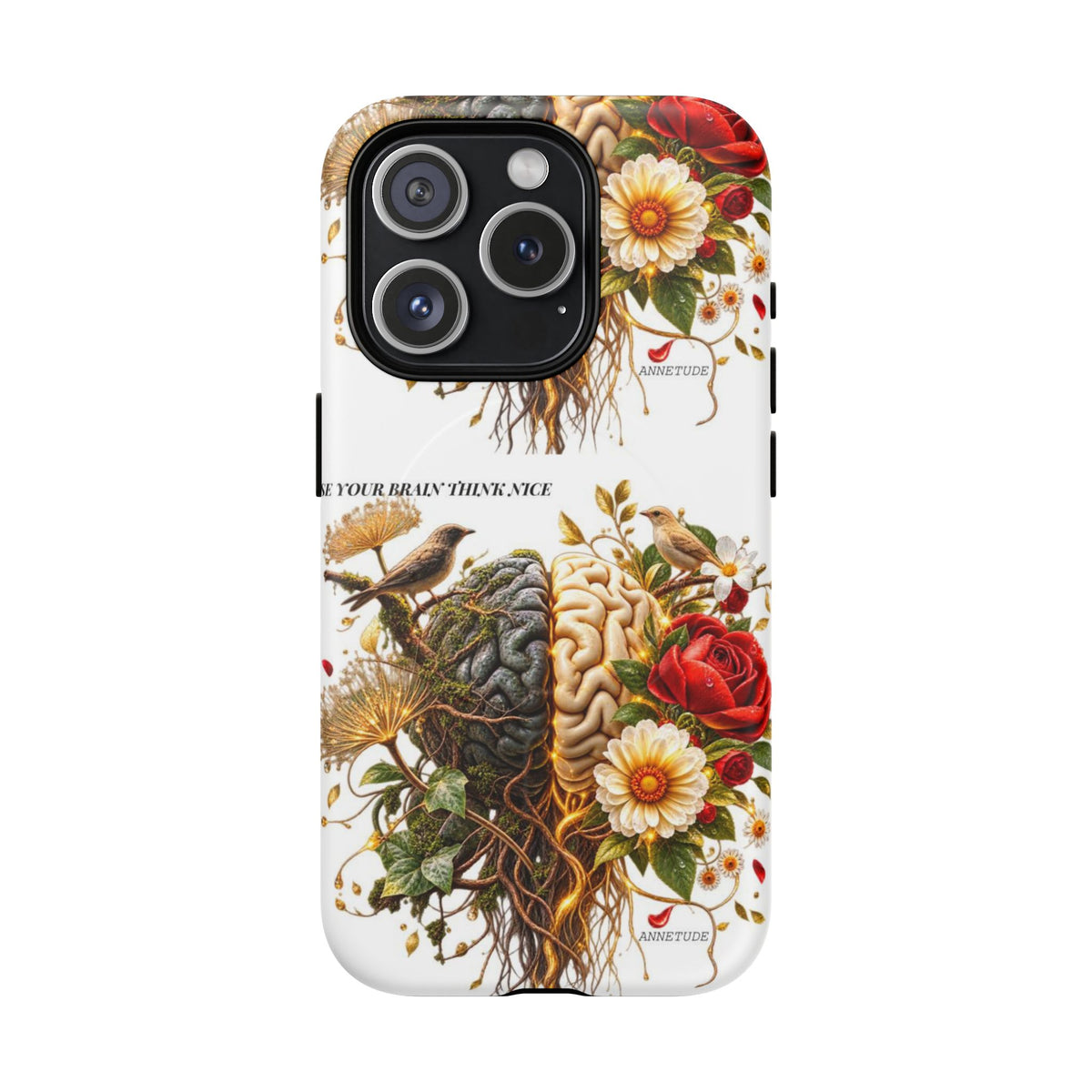Phone Case — 'Use Your Brainy Think, Son' Floral Brain Magnetic Case