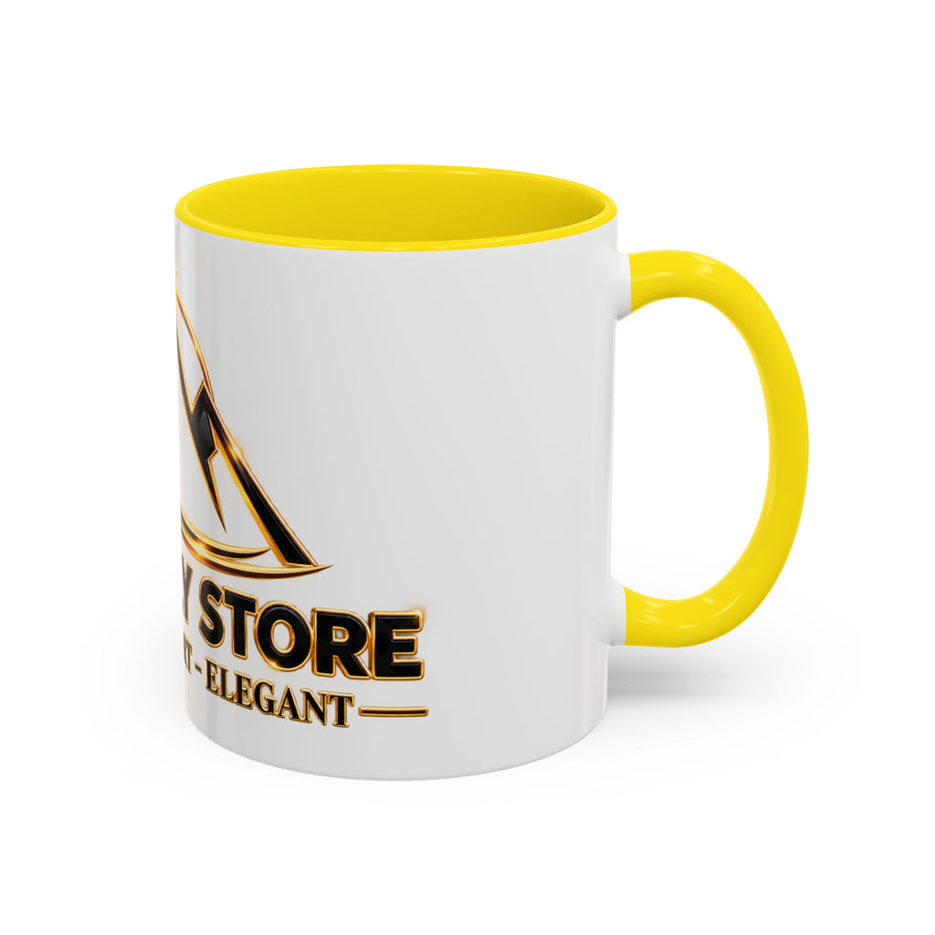 Branded Accent Coffee Mug — Elegant Mountain Logo 11/15oz