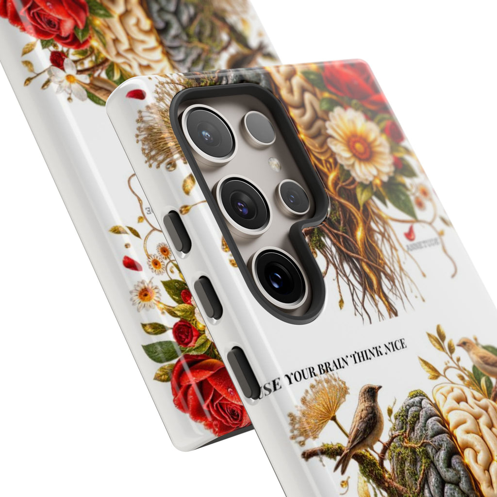 Phone Case — Floral Brain Illustration Protective Cover