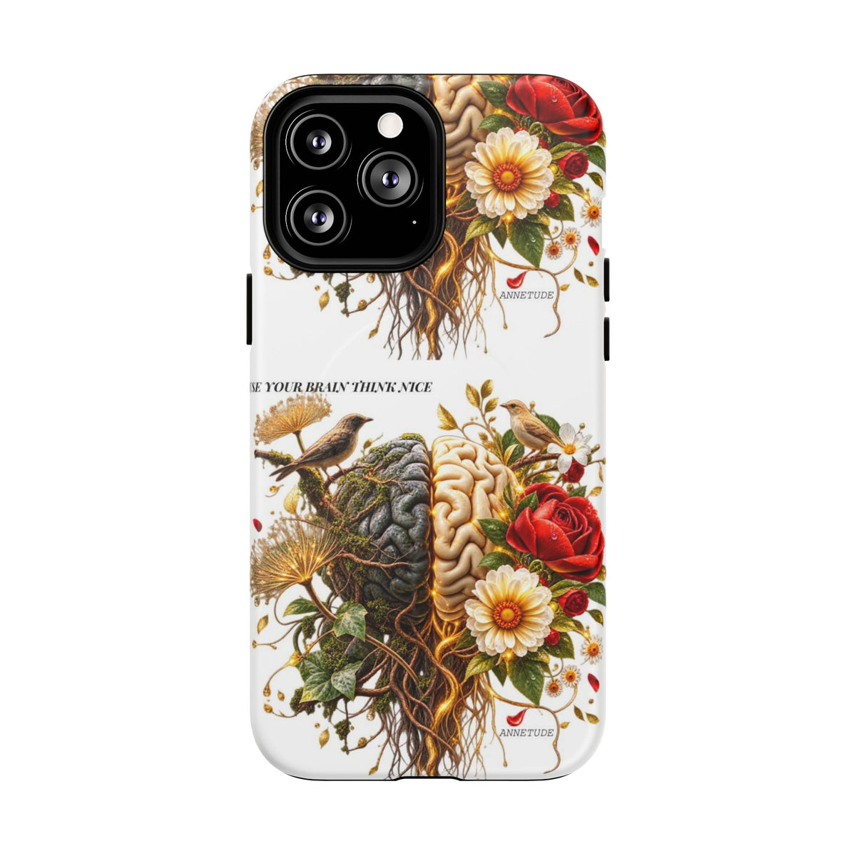 Phone Case — 'Use Your Brainy Think, Son' Floral Brain Magnetic Case
