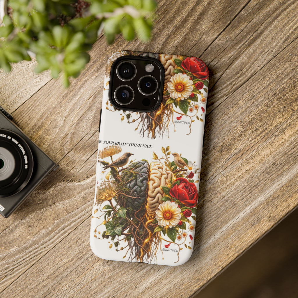 Phone Case — Floral Brain Illustration Protective Cover