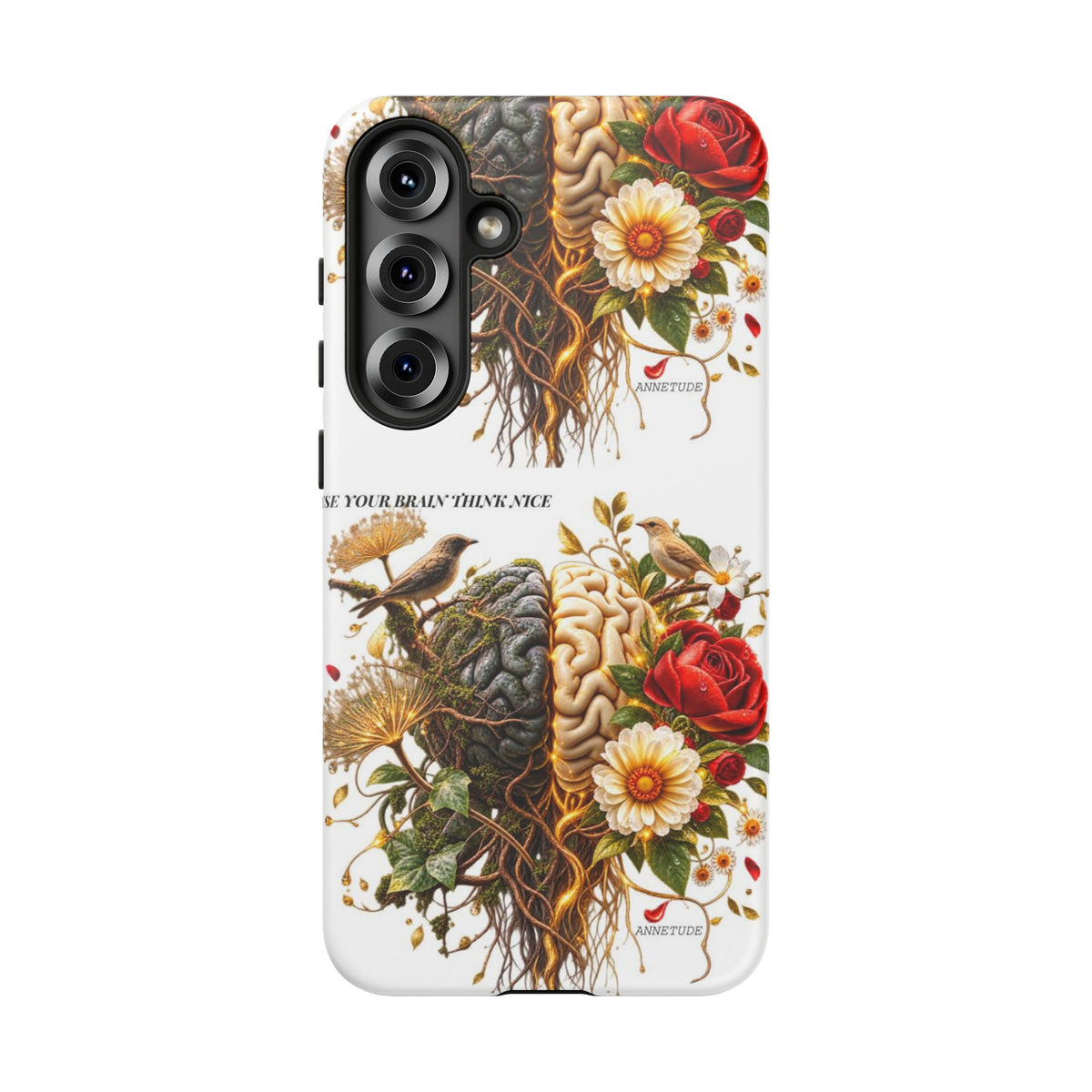 Phone Case — Floral Brain Illustration Protective Cover