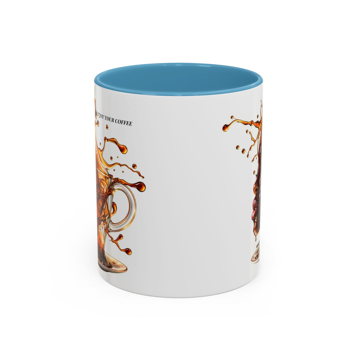 Coffee Splash Accent Mug — "Savor the Coffee" Artistic Drip Design (11/15oz)