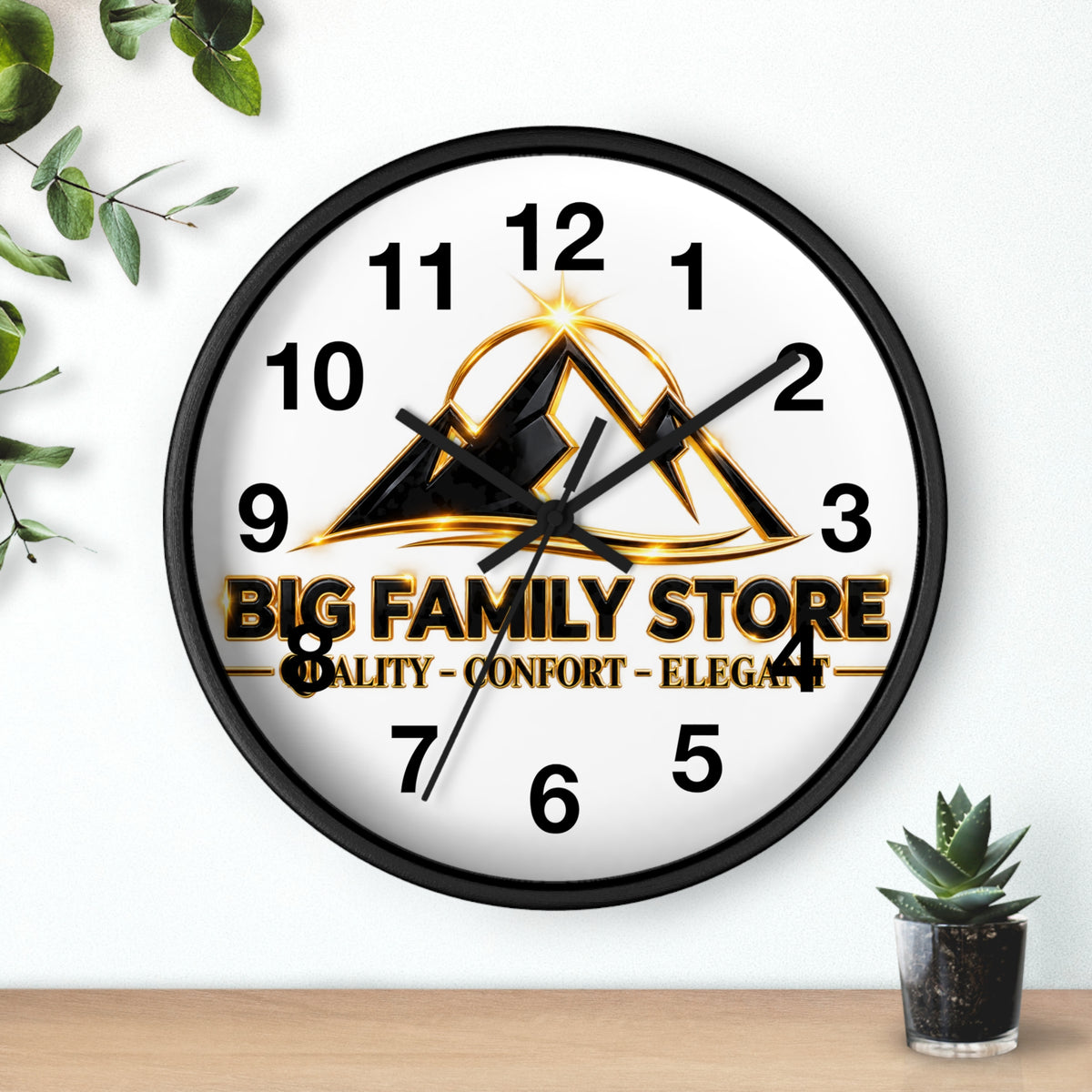 Big Family Store Logo Wall Clock — Elegant Branded Home Clock