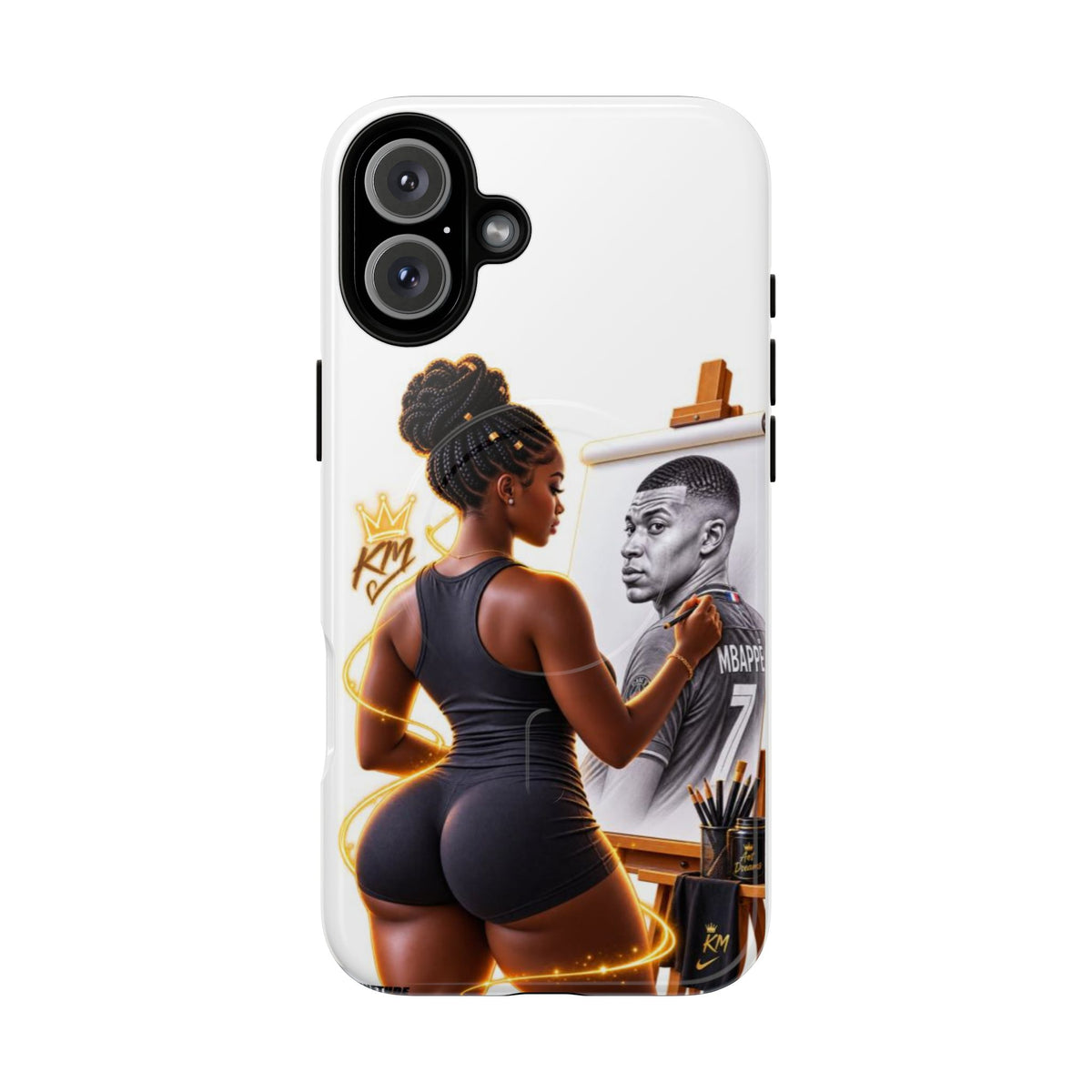 Tough Magnetic Case — Athletic Woman Painting Portrait Phone Cover (King Signature)