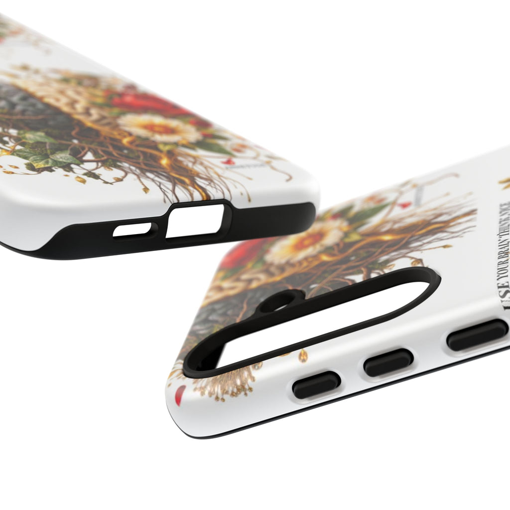 Phone Case — Floral Brain Illustration Protective Cover