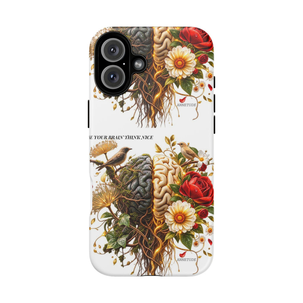 Phone Case — Floral Brain Illustration Protective Cover