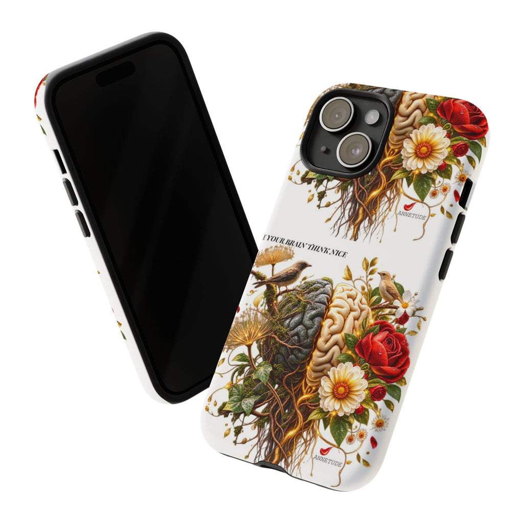 Phone Case — Floral Brain Illustration Protective Cover