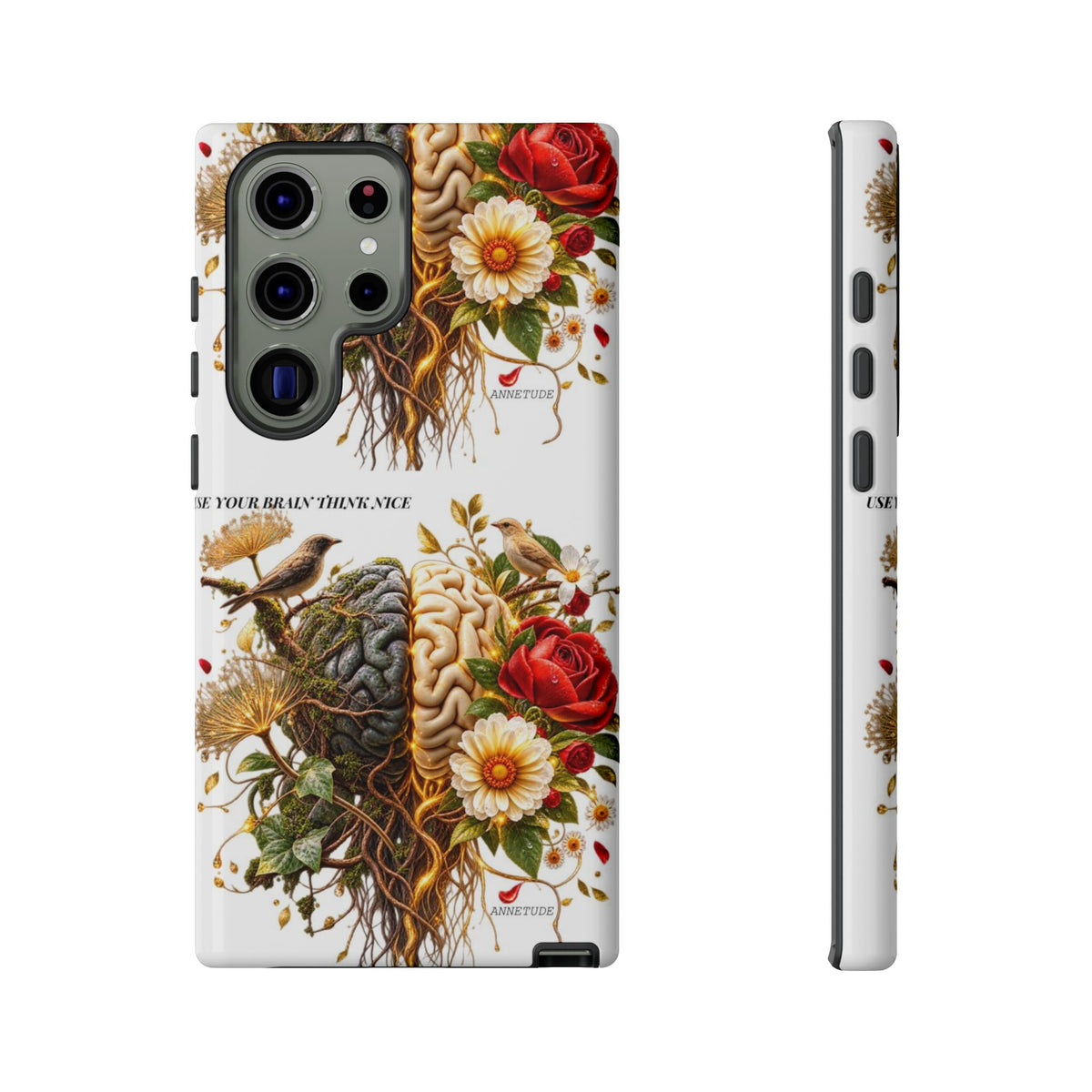 Phone Case — Floral Brain Illustration Protective Cover