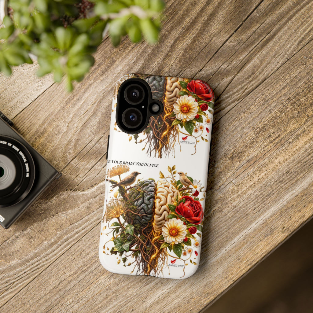 Phone Case — Floral Brain Illustration Protective Cover