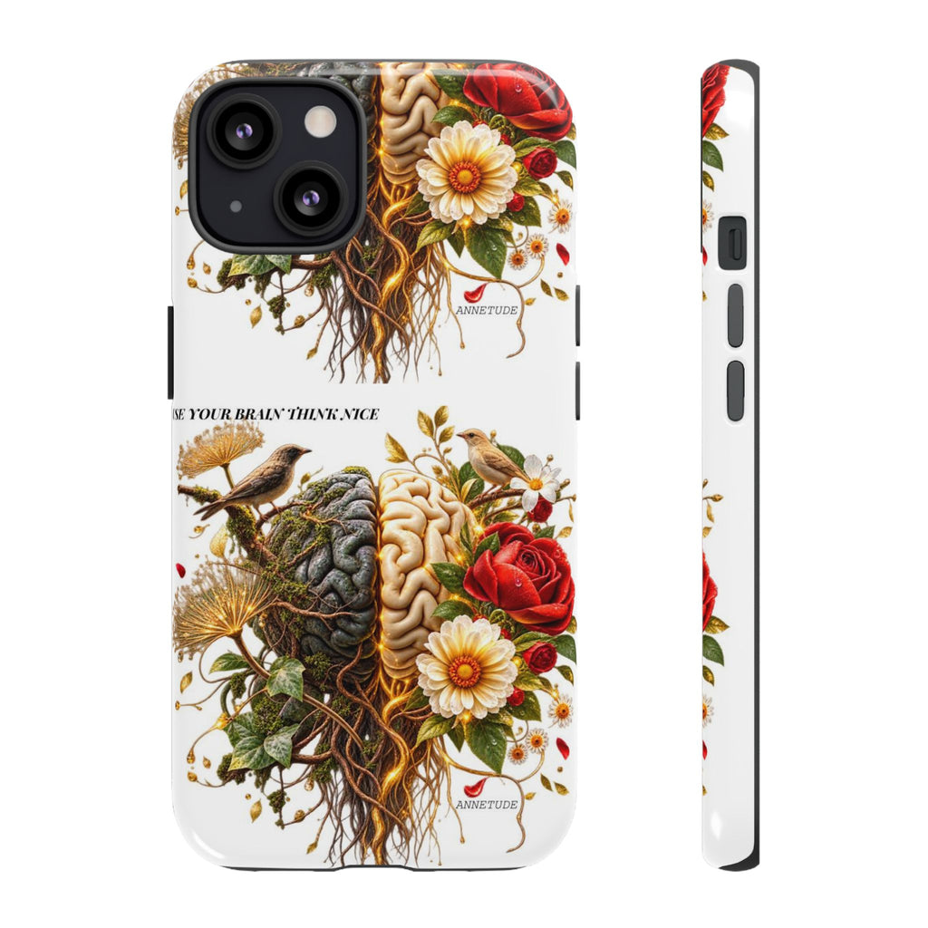 Phone Case — Floral Brain Illustration Protective Cover
