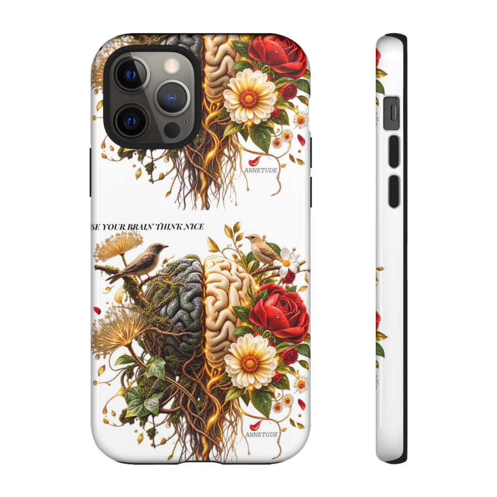 Phone Case — Floral Brain Illustration Protective Cover