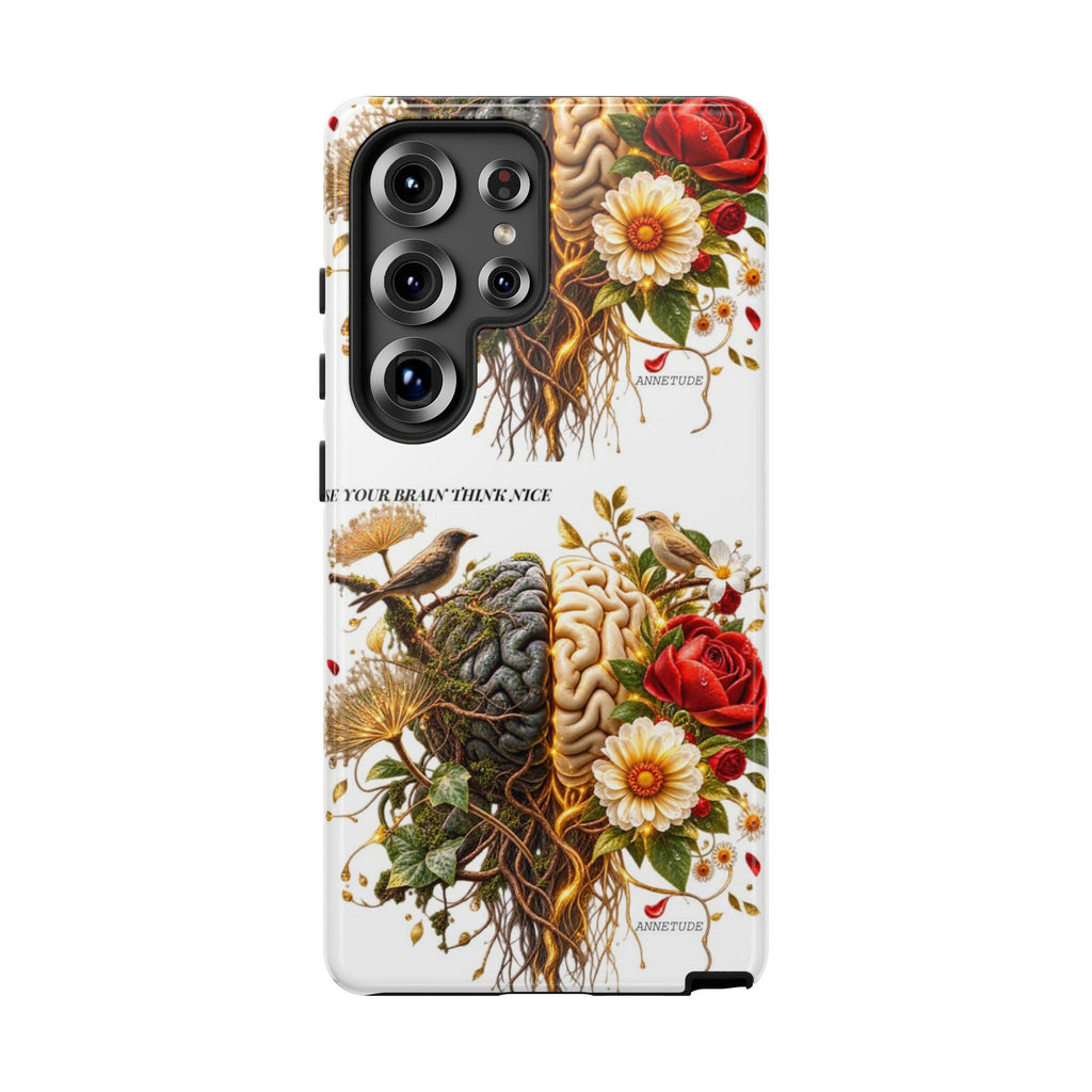 Phone Case — Floral Brain Illustration Protective Cover