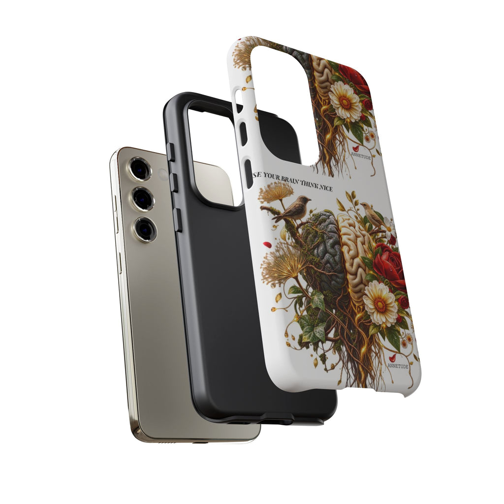 Phone Case — Floral Brain Illustration Protective Cover