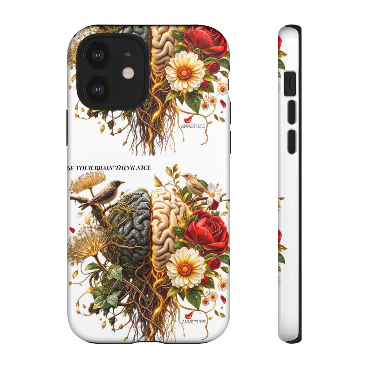 Phone Case — Floral Brain Illustration Protective Cover
