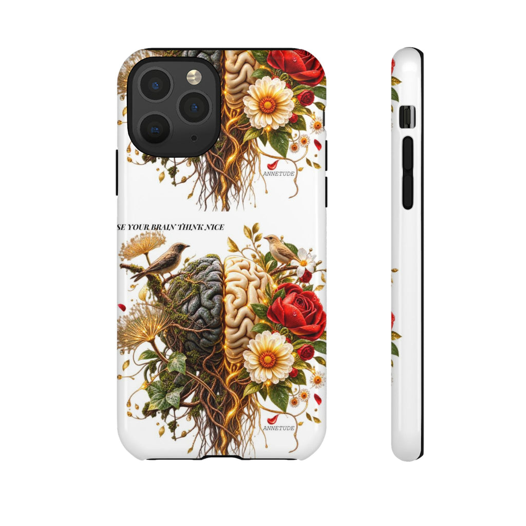 Phone Case — Floral Brain Illustration Protective Cover