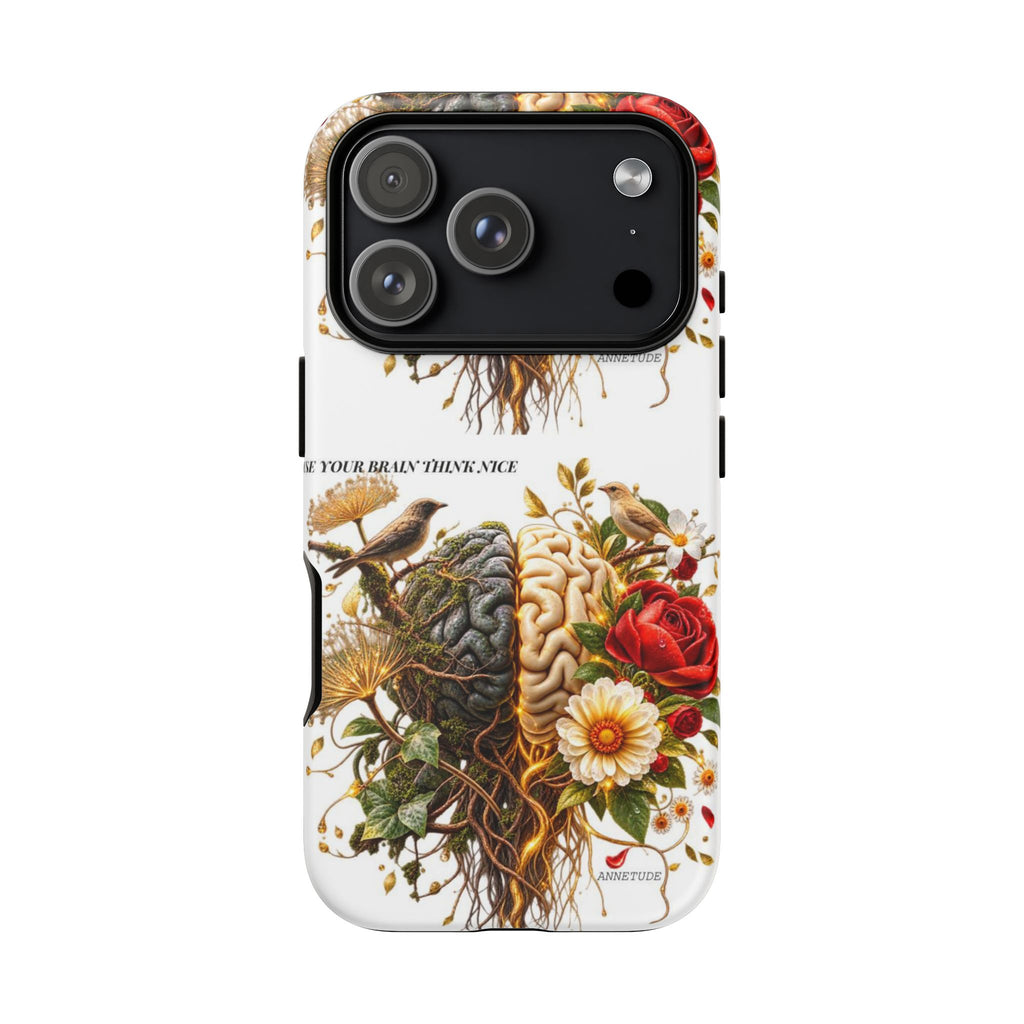 Phone Case — Floral Brain Illustration Protective Cover