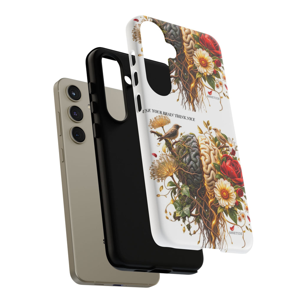 Phone Case — Floral Brain Illustration Protective Cover