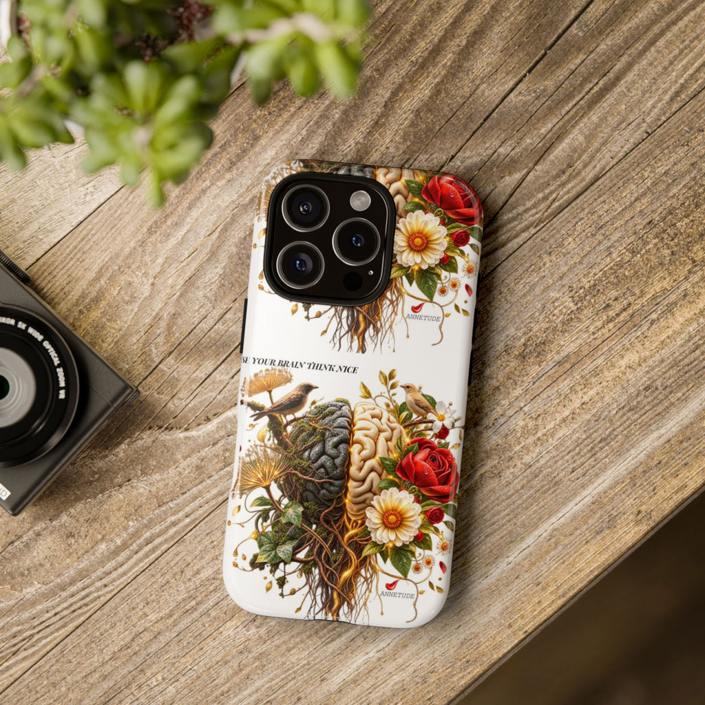 Phone Case — Floral Brain Illustration Protective Cover