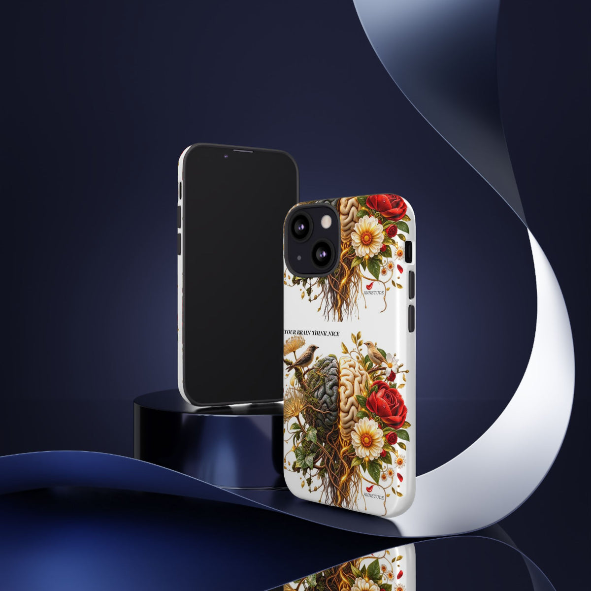 Phone Case — Floral Brain Illustration Protective Cover