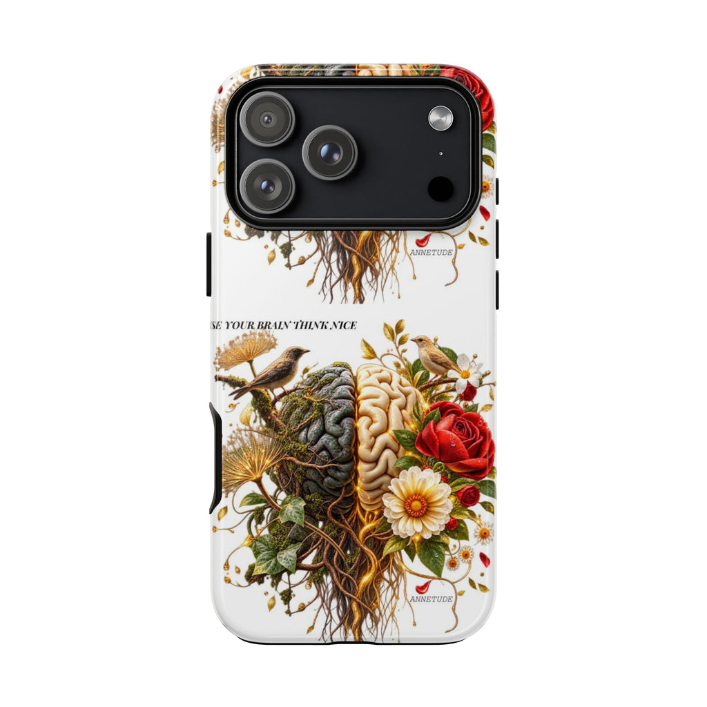 Phone Case — Floral Brain Illustration Protective Cover