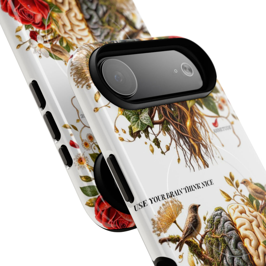 Phone Case — 'Use Your Brainy Think, Son' Floral Brain Magnetic Case