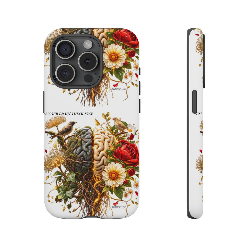 Phone Case — Floral Brain Illustration Protective Cover