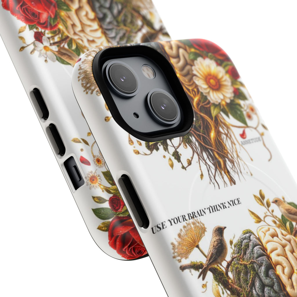 Phone Case — 'Use Your Brainy Think, Son' Floral Brain Magnetic Case