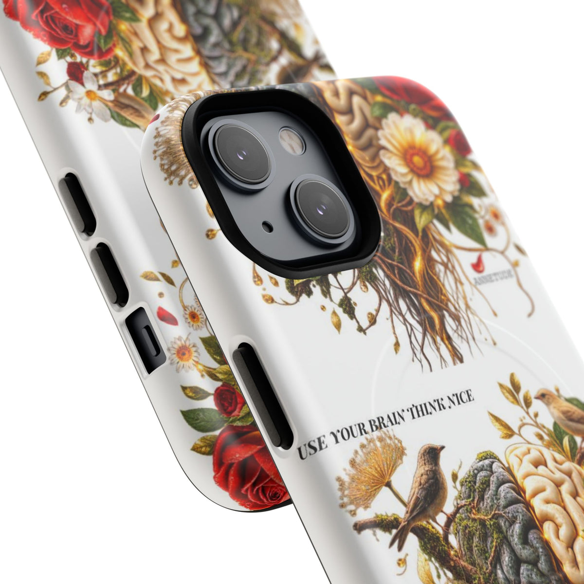 Phone Case — 'Use Your Brainy Think, Son' Floral Brain Magnetic Case