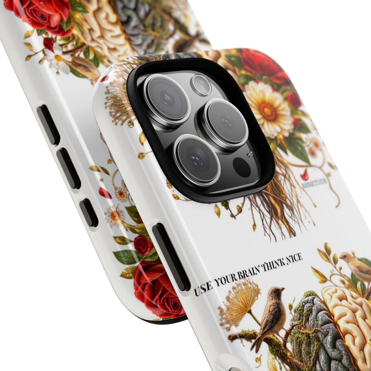 Phone Case — Floral Brain Illustration Protective Cover