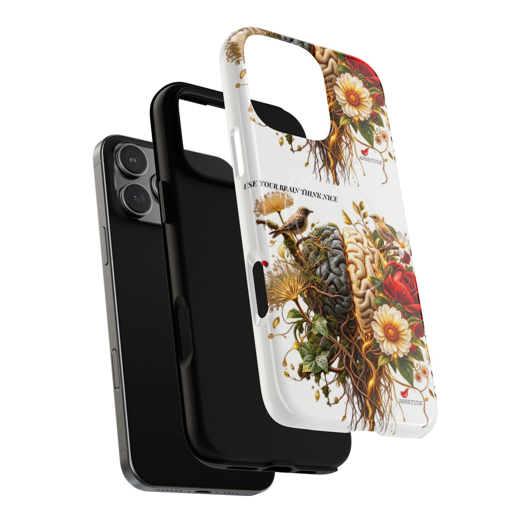 Phone Case — 'Use Your Brainy Think, Son' Floral Brain Magnetic Case