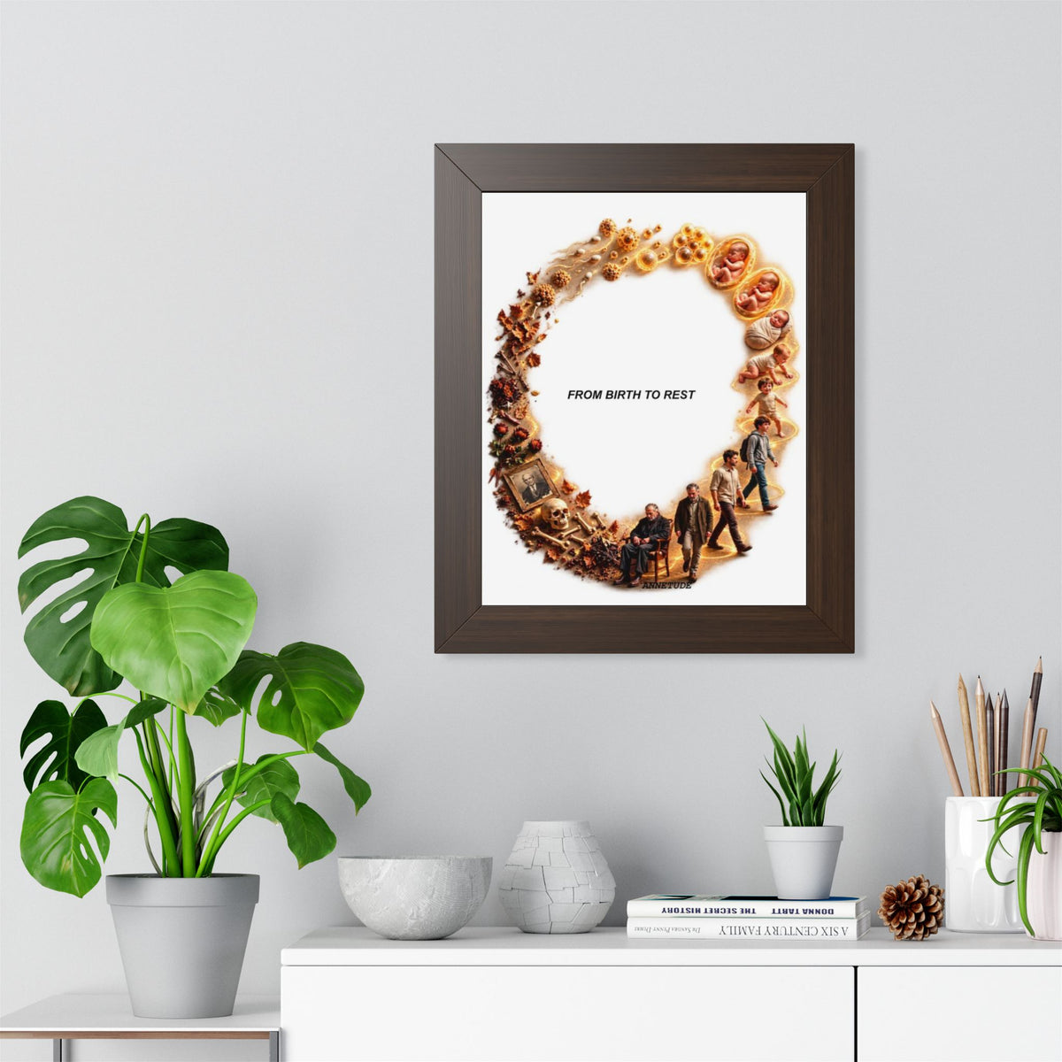 Framed Poster — "From Birth to Rest" Life Cycle Art Print