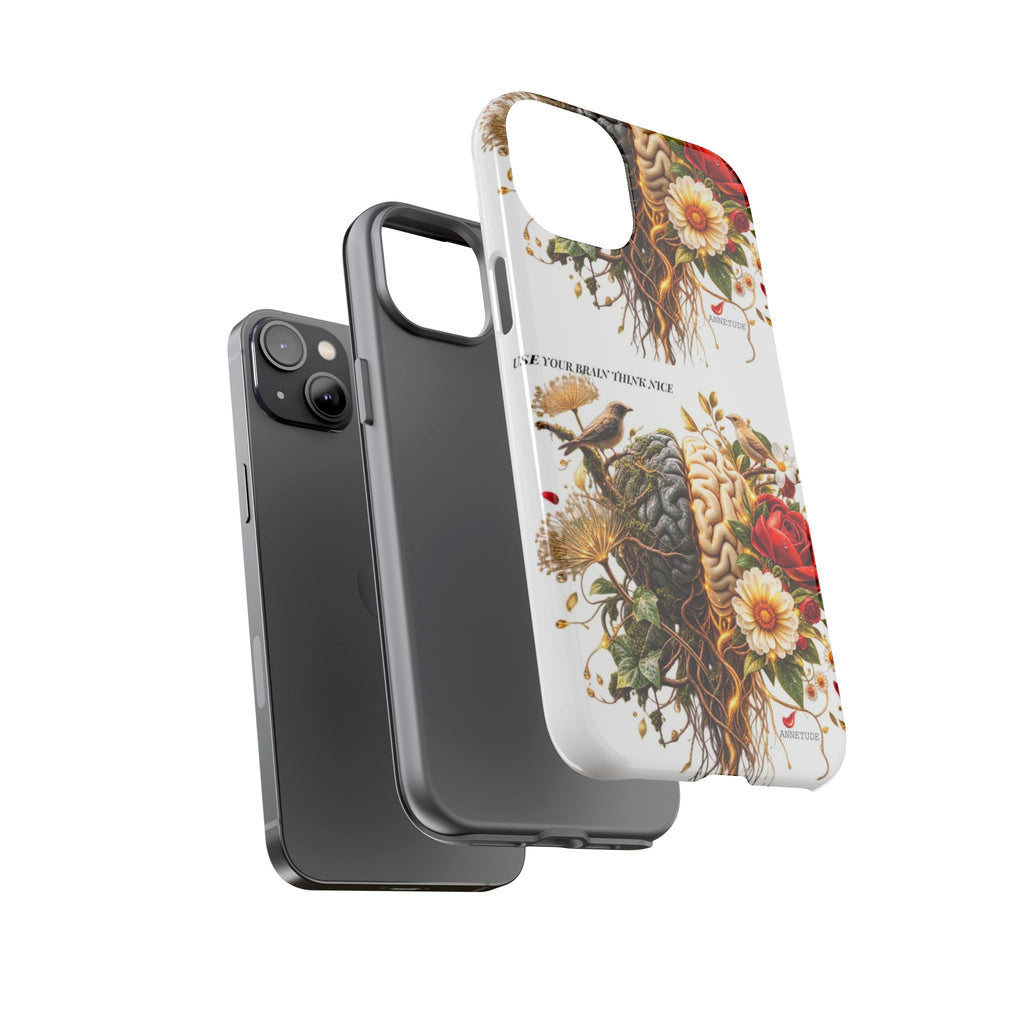 Phone Case — Floral Brain Illustration Protective Cover