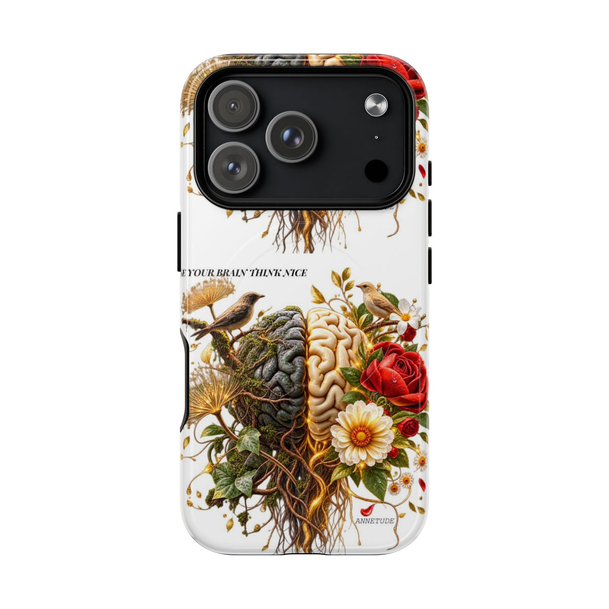 Phone Case — 'Use Your Brainy Think, Son' Floral Brain Magnetic Case