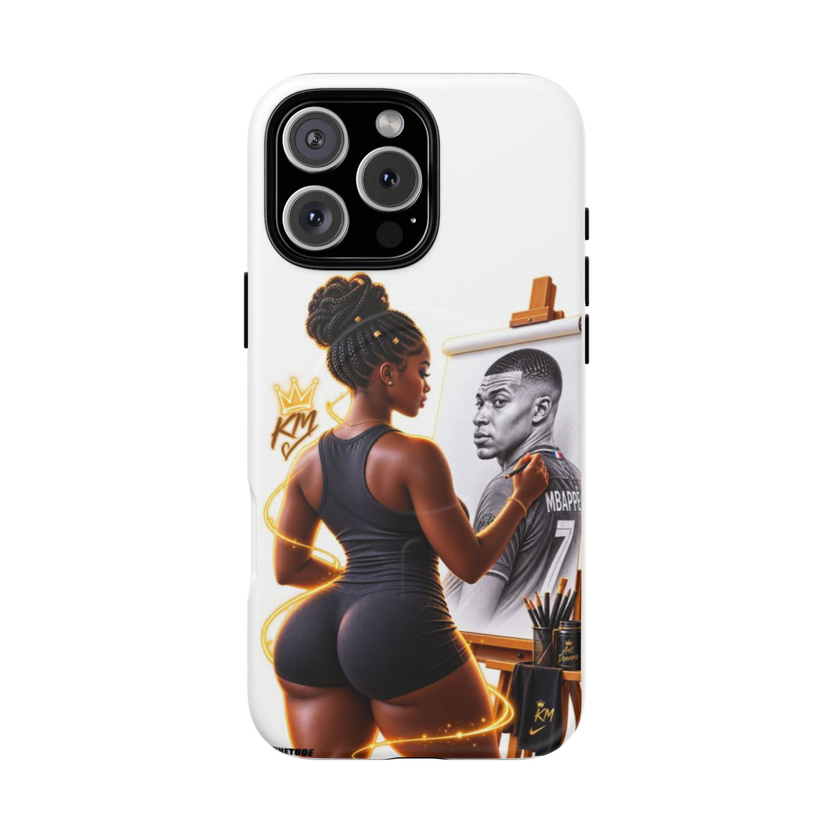Tough Magnetic Case — Athletic Woman Painting Portrait Phone Cover (King Signature)