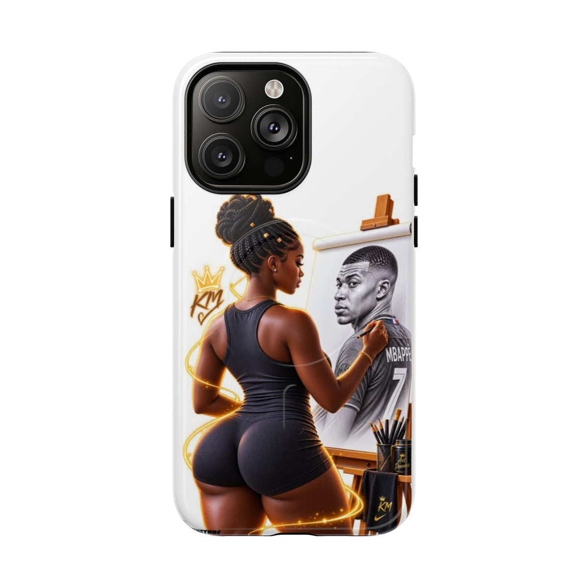 Tough Magnetic Case — Athletic Woman Painting Portrait Phone Cover (King Signature)