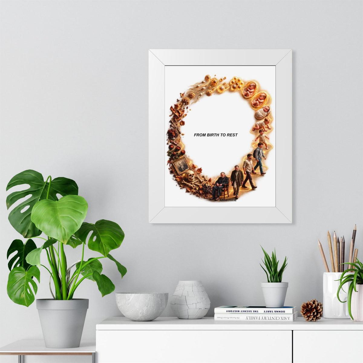 Framed Poster — "From Birth to Rest" Life Cycle Art Print