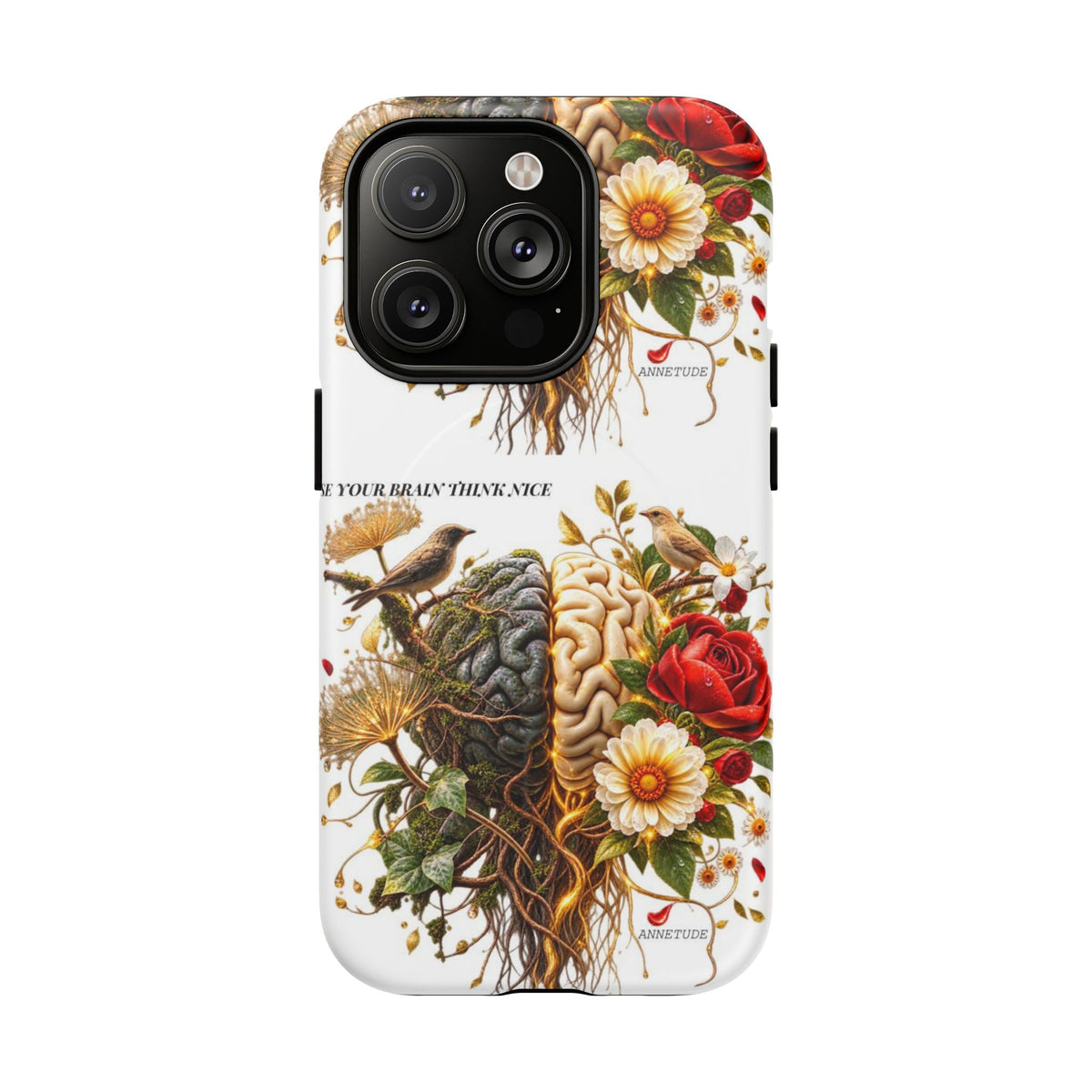 Phone Case — 'Use Your Brainy Think, Son' Floral Brain Magnetic Case