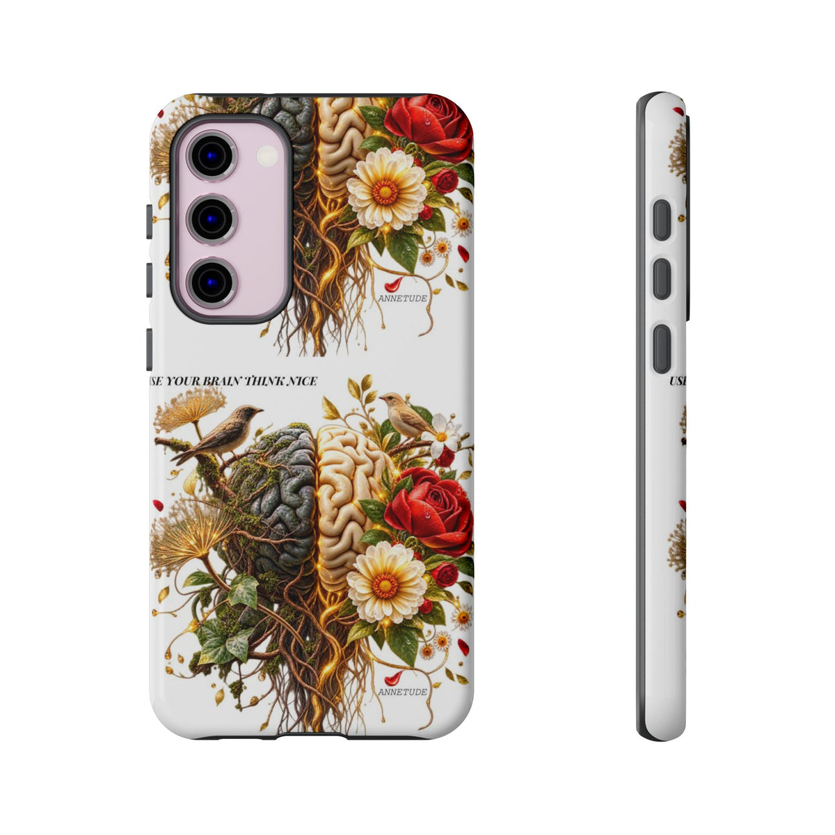 Phone Case — Floral Brain Illustration Protective Cover